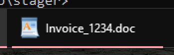 Screenshot showing the minimized window, named Invoice_1234.doc.